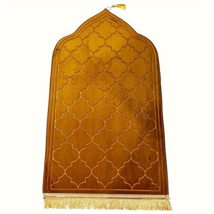 Premium outdoor prayer mat with tassel design - non-slip, durable, and comfortable for home and garden decor.