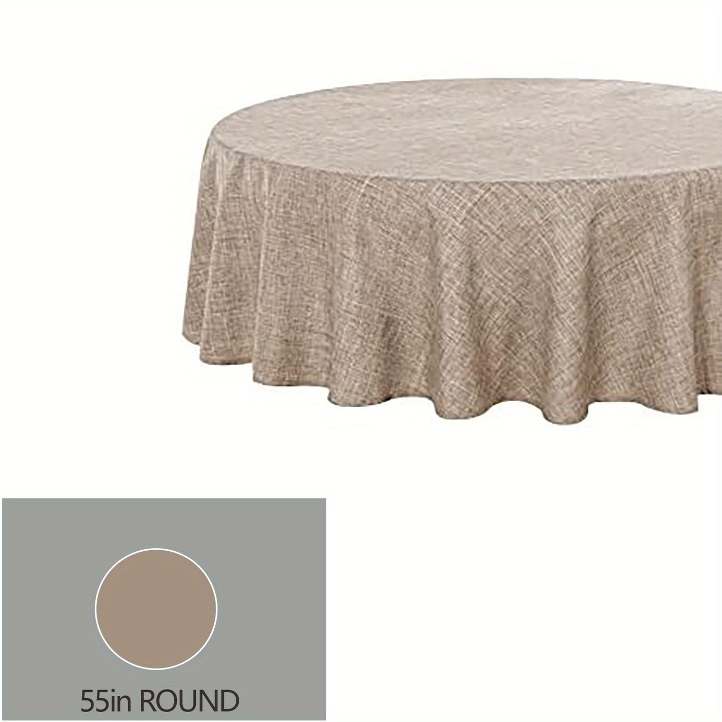 Beige rectangular polyester tablecloth for picnics or holiday gatherings with simple style, ideal for home dining decor.