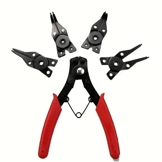 Oudisi 4-in-1 Circlip Pliers Set - Professional grade hand tool kit with interchangeable heads for retaining rings and clips.