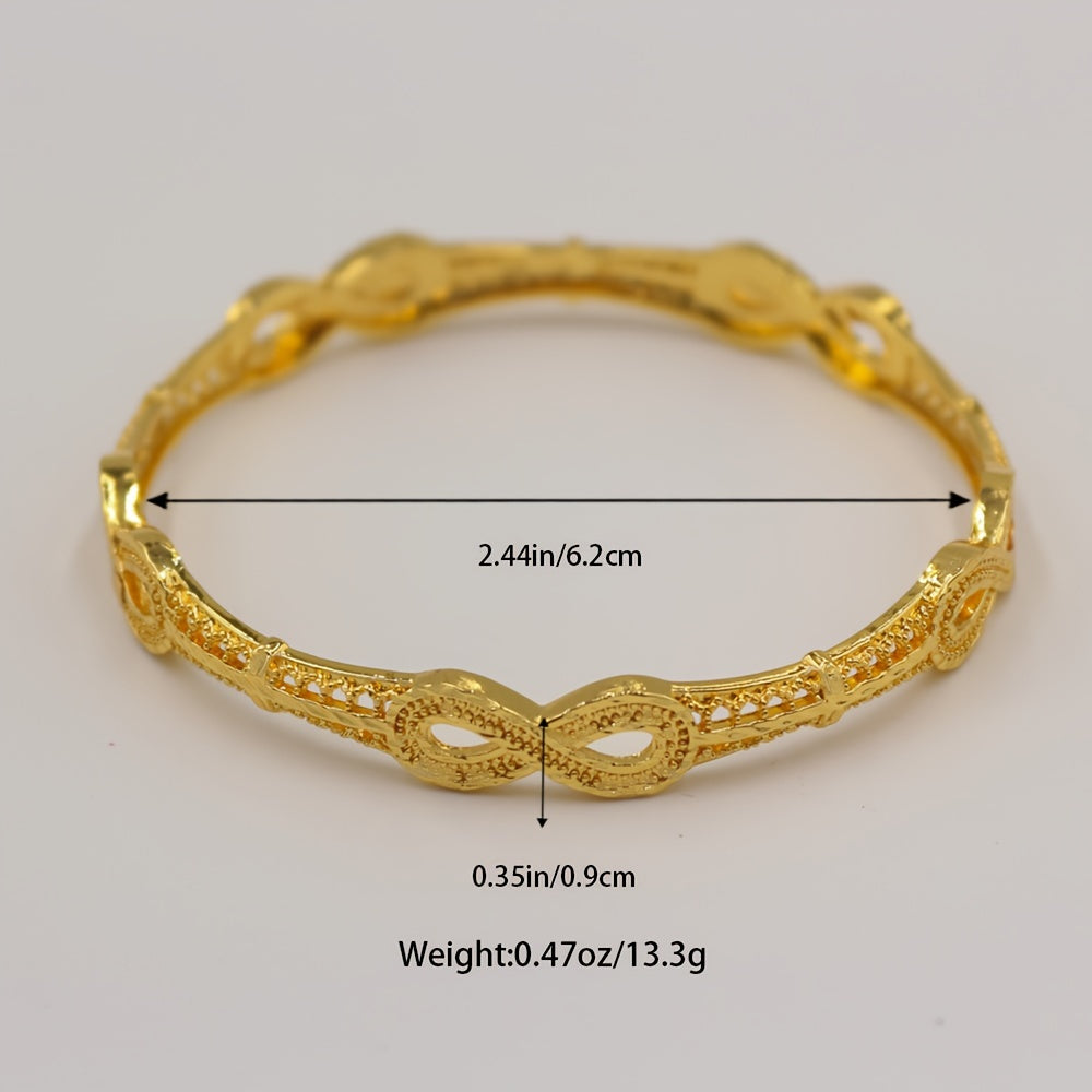 Luxurious and Ethnic Gold-Plated Alloy Bangle Set: Elegant Touch for Everyday Wear and Gifting