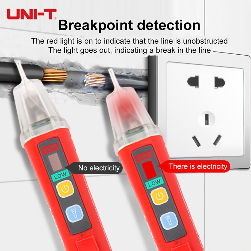 UNI-T Digital AC Voltage Detector, Non-Contact Test Pen, High Sensitivity Electric Pencil, Battery Powered, Composite Material, 24-1000V, No Battery.