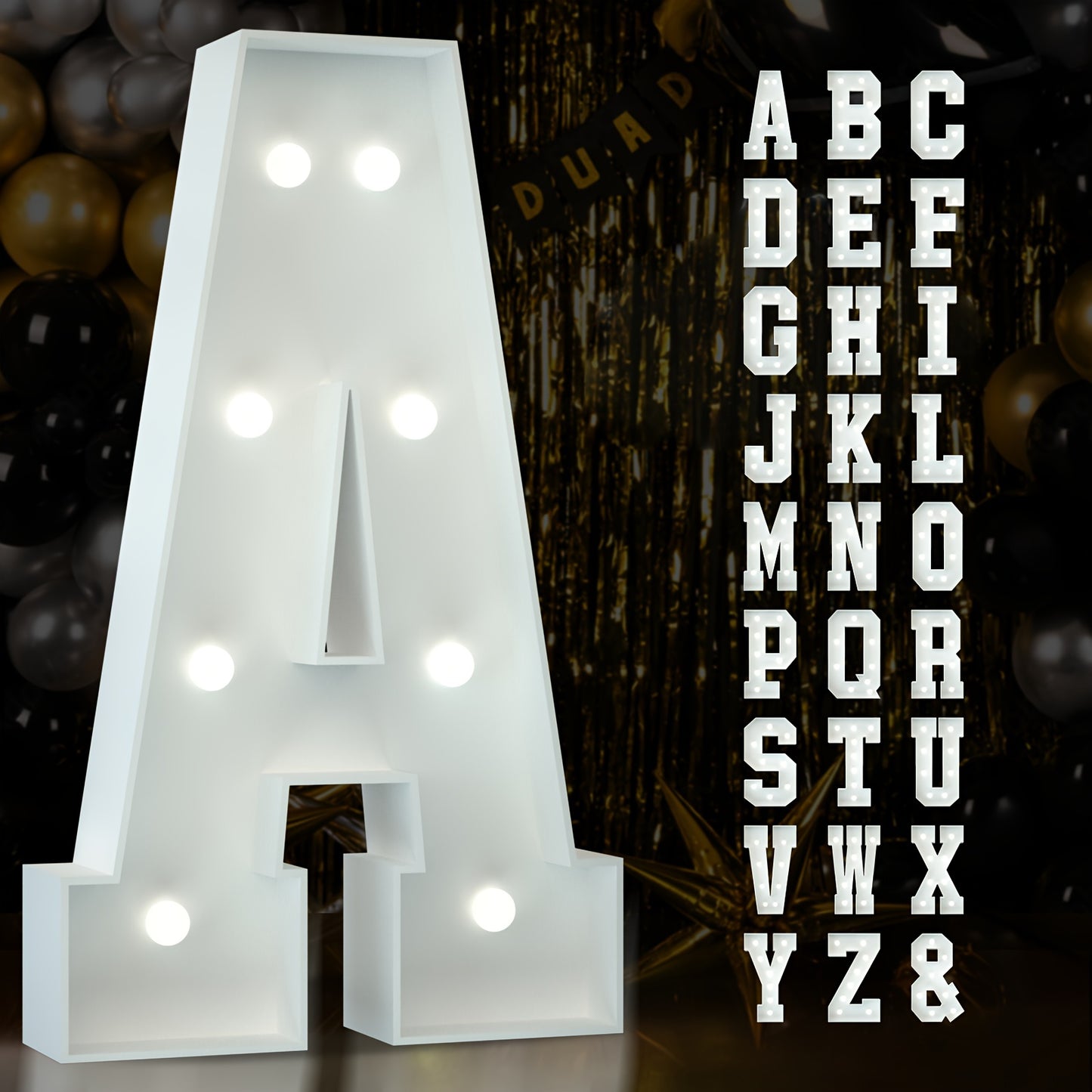 91.44cm Marquee Light Up Letters A-Z for Party, Wedding, and Birthday Decor