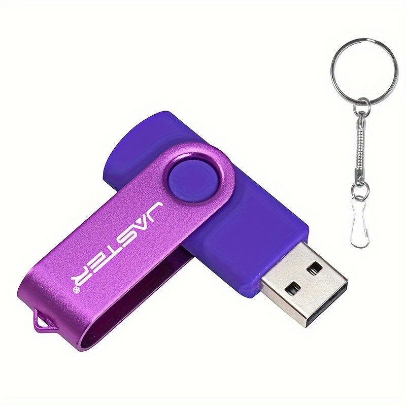 JASTER 128GB High-Speed USB 2.0 Flash Drive with Rotatable Metal Memory Stick, Keychain, and Bright Colors - Perfect for Business Gifting