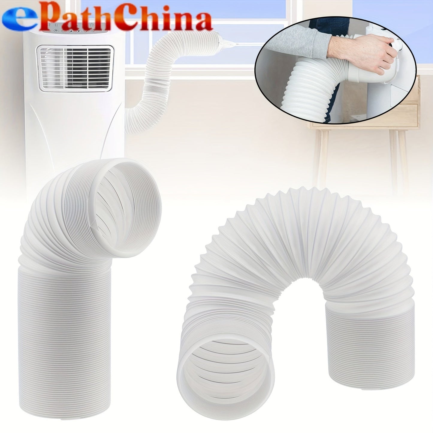 Portable Air Conditioner Exhaust Hose with a Diameter of 12.95cm - Made of Durable Polypropylene, Featuring a Leak-Proof Seal and Easy Installation by ePathChina