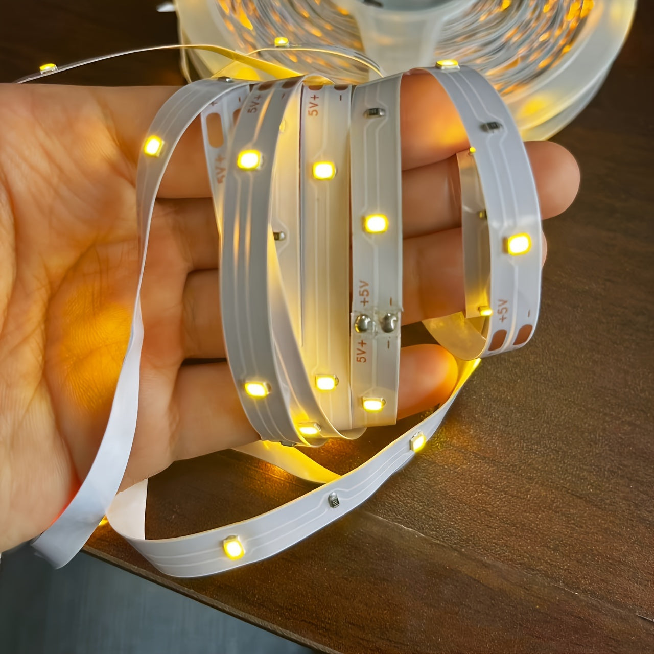 91.44cm-15.24m RGB LED Strip Lights, USB Powered with Built-in Switch, Warm/Cool White, Easy Installation for Bedroom, Closet, Kitchen Cabinet & DIY Home Lighting, LED Lights for Bedroom