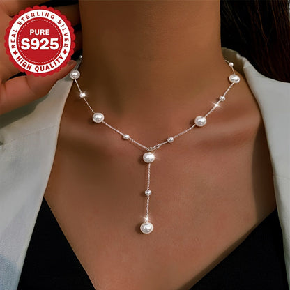 This S925 silver necklace features a single piece of pearl that can be styled in four different ways, making it perfect for banquets and weddings. With its noble and elegant design, this luxurious piece makes a high-end gift for Thanksgiving and