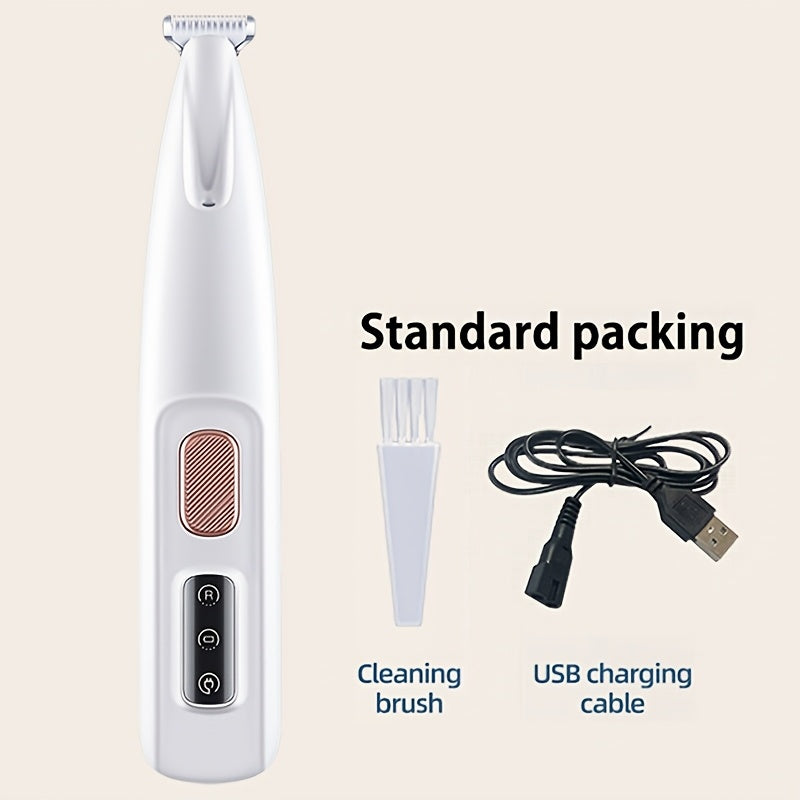 Pet grooming clippers with LED light, low noise, and long battery life support.