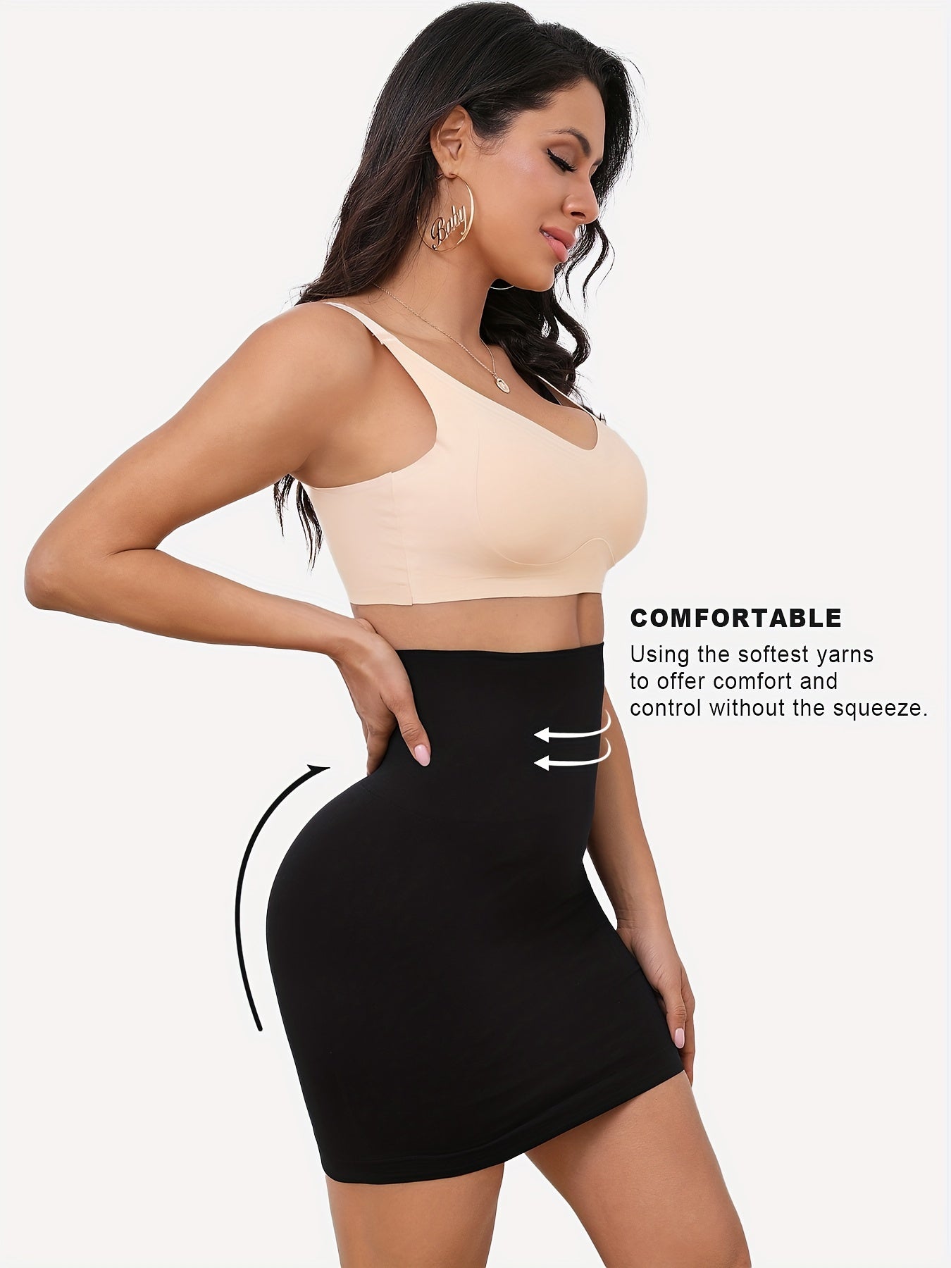 High waist shaping skirt with seamless design for women's underwear and shapewear.