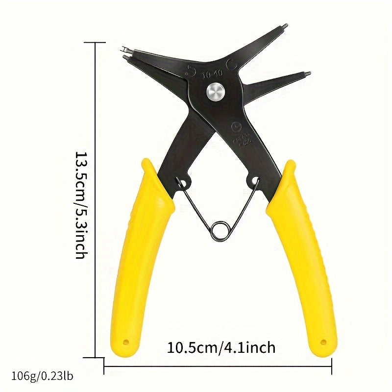 Dual-Purpose Snap Ring Pliers - Steel Tool for DIY and Professional Repairs