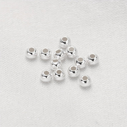 Set of 100 925 Sterling Silver Round Spacer Beads, 2mm in Outer Diameter - Perfect for DIY Jewelry Making Projects such as Bracelets and Necklaces