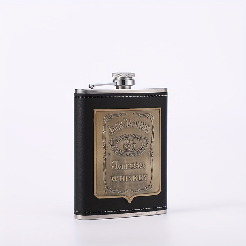 Stainless steel 8oz square flask suitable for men, ideal as a unique love expression gift for family and friends during Christmas.