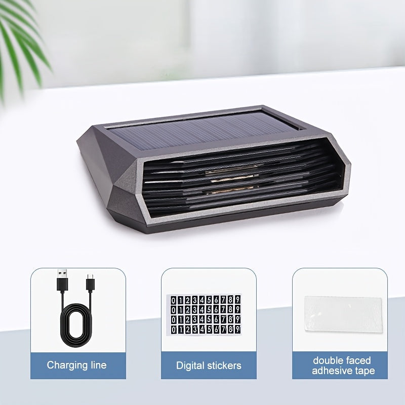 Solar-powered car air purifier with motion sensor for 7-day freshness, auto shut-off when parked, no consumables required, includes high-efficiency panel and lithium battery.