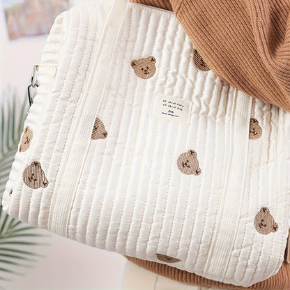 This Polyester Embroidered Shoulder Diaper Bag serves as a versatile storage solution for moms on the go. A perfect gift for Christmas, Halloween, Thanksgiving, New Year's, or Valentine's Day.