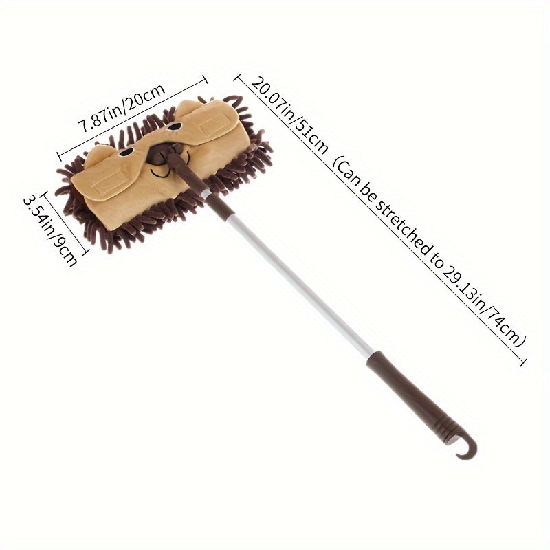 1 piece of a cute cartoon mop, perfect for small cleaning tasks. This mini mop doubles as a fun toy for floor mopping, making cleaning a more enjoyable task. It is portable and can be used for both wet and dry cleaning, ideal for home, school, or any