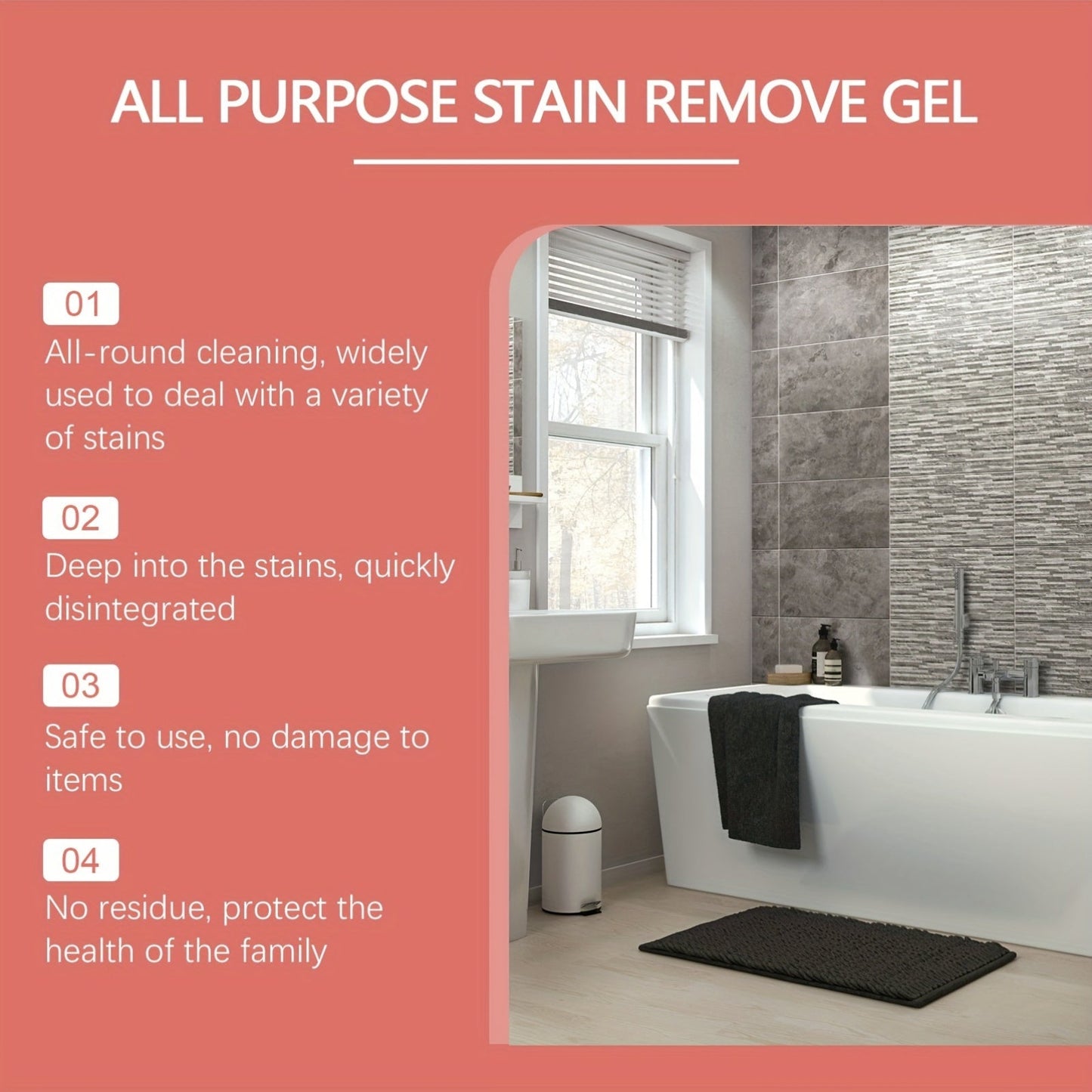 Versatile Stain Cleaning Gel for Removing Grease Stains in the Kitchen and Bathroom - Multi-Effect Brightening Cleaner