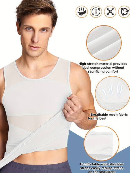 JUNLAN Men's Compression Tummy Control Tank Top