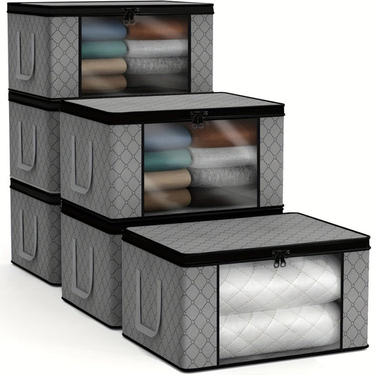 Large Grey Storage Container with Padded Cover - Ideal for Keeping Your Closet, Bedroom, or Travel Necessities in Order