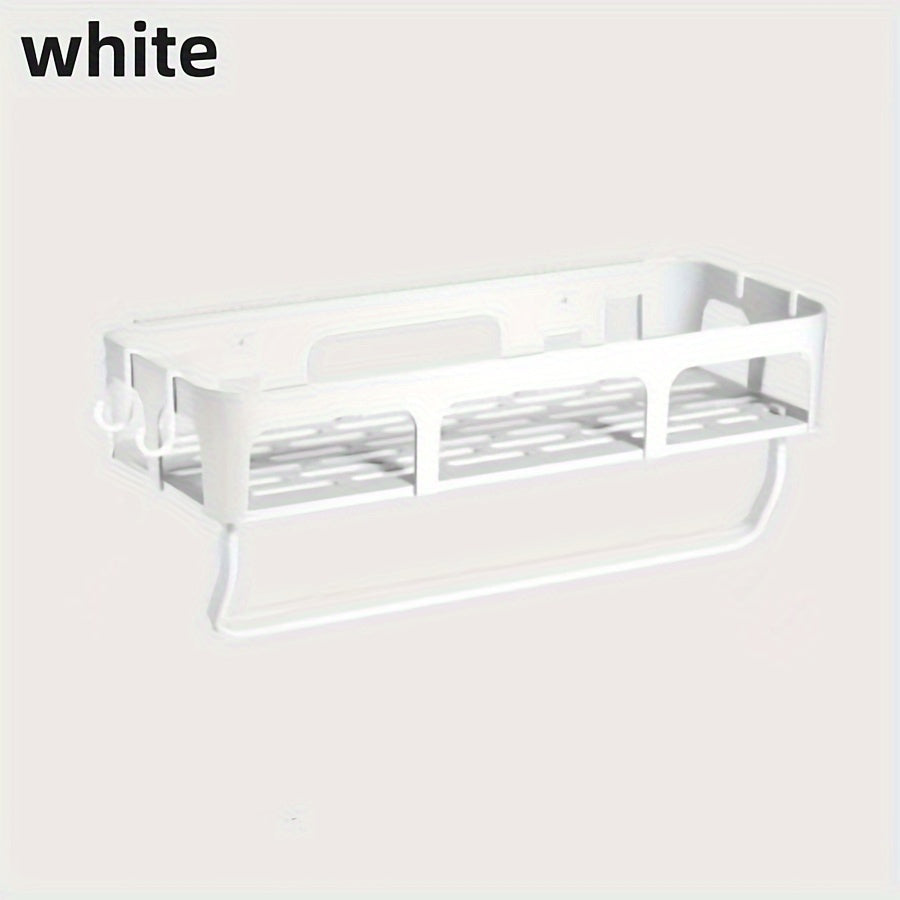 1-piece Storage Rack for Household, Perforation-Free Sundries Organization, Wall-Mounted Multi-Functional Condiment Holder for Kitchen and Bathroom, Home Storage Solutions and Organizers, Stylish Home Accessories