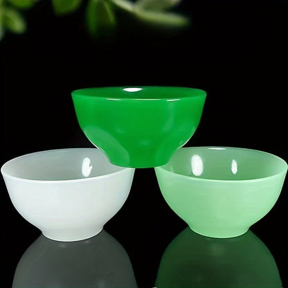 Elegant 2-Piece Natural Jade Bowl