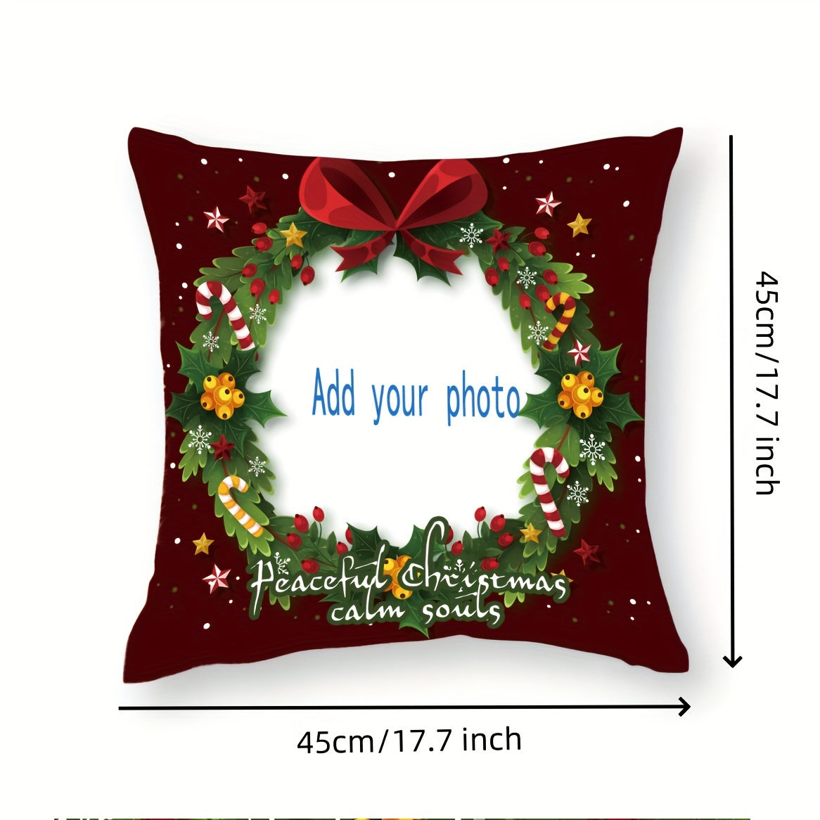 Personalize Your Christmas with a Custom Photo Pillowcase! Made of soft Short Plush Polyester with a Double-Sided Print, featuring your favorite pictures of Pets, Friends, and Family. Great for Holiday Gifts and Seasonal Room Decor. Suitable for Ages 14