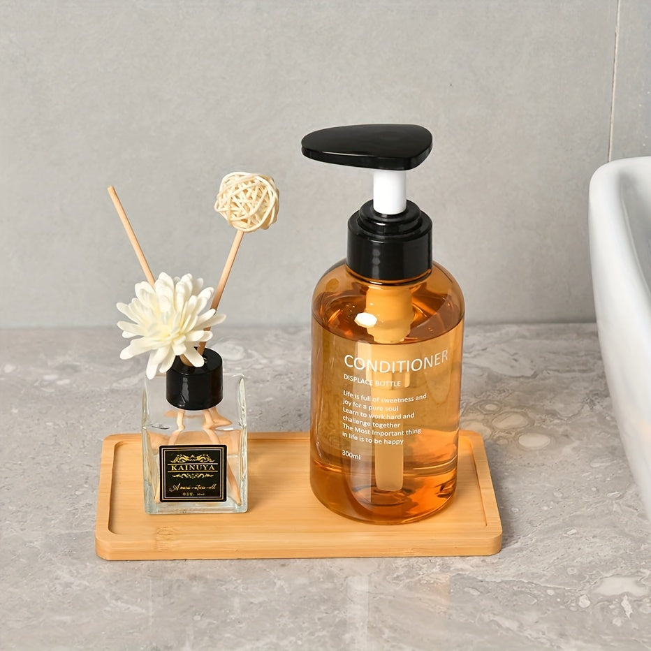 Bathroom storage tray with non-slip pad for organizing soap, perfume, makeup, and accessories. Ideal for home decor.