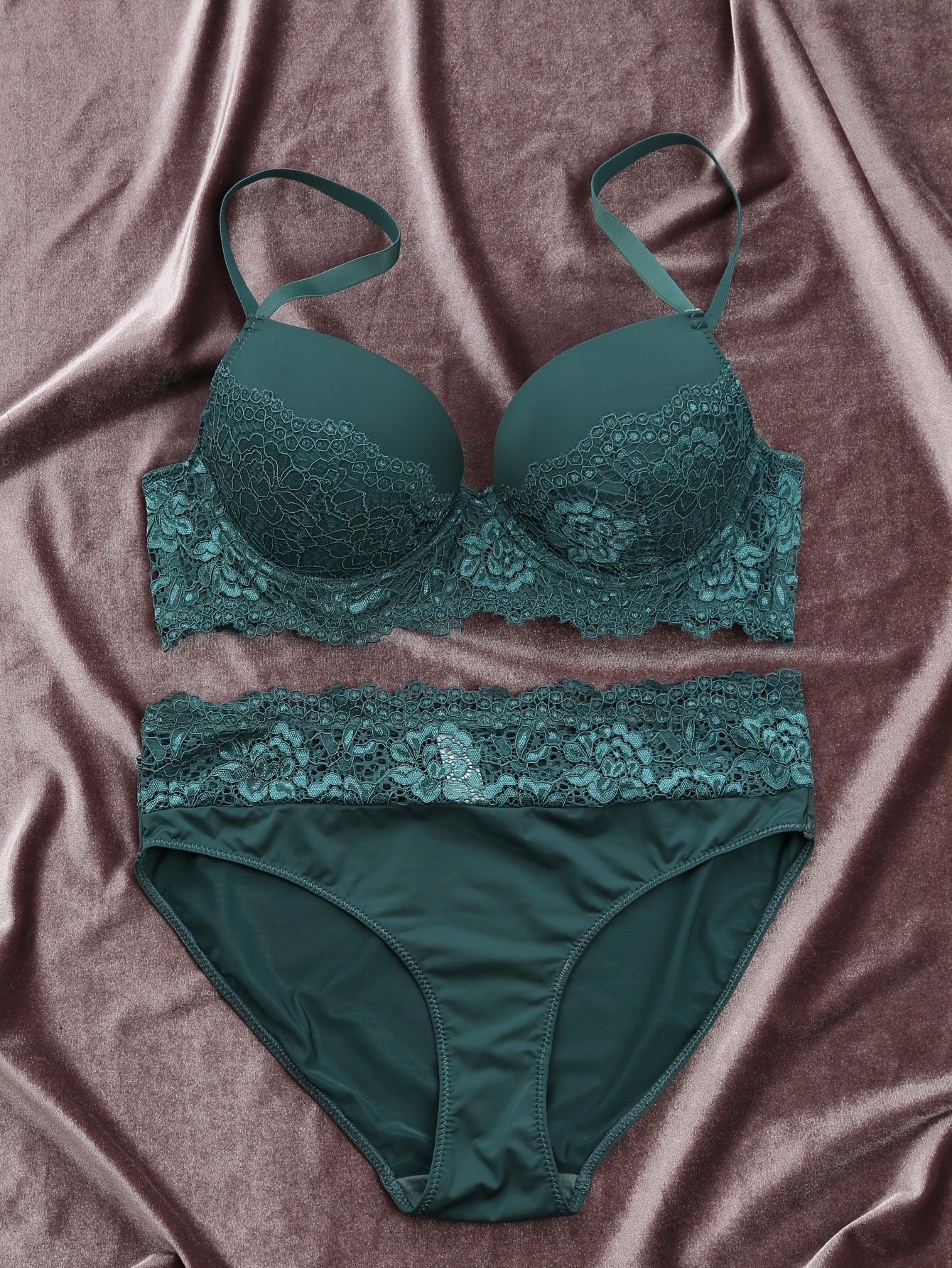 Lace push-up cami bra and panties set for women, sexy lingerie & underwear