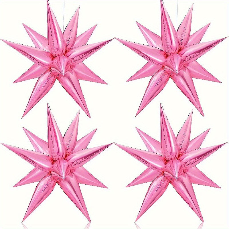 12pcs Explosion Star Foil Balloons for various occasions.