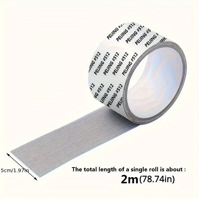 Repair tape for mosquito screens - 1 roll of plastic mesh patch for window and door net, designed for covering holes in bedroom adhesive gauze curtains.