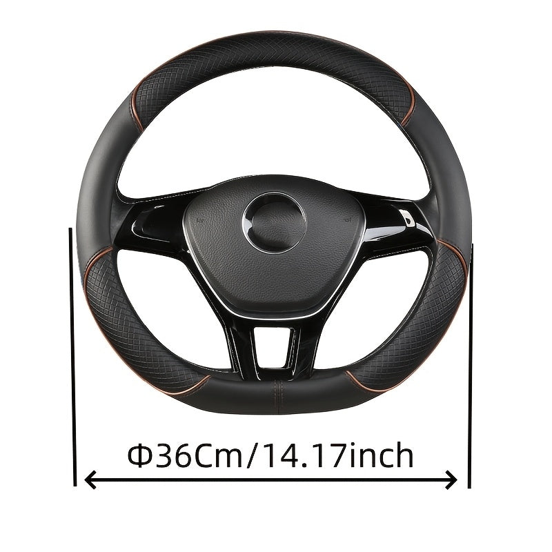 XUANHUANG PVC Steering Wheel Cover - Black & Red Design for Enhanced Driving Comfort.