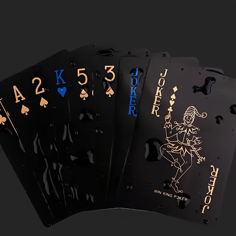 Sturdy waterproof PVC playing cards with vibrant design for game nights and family fun.