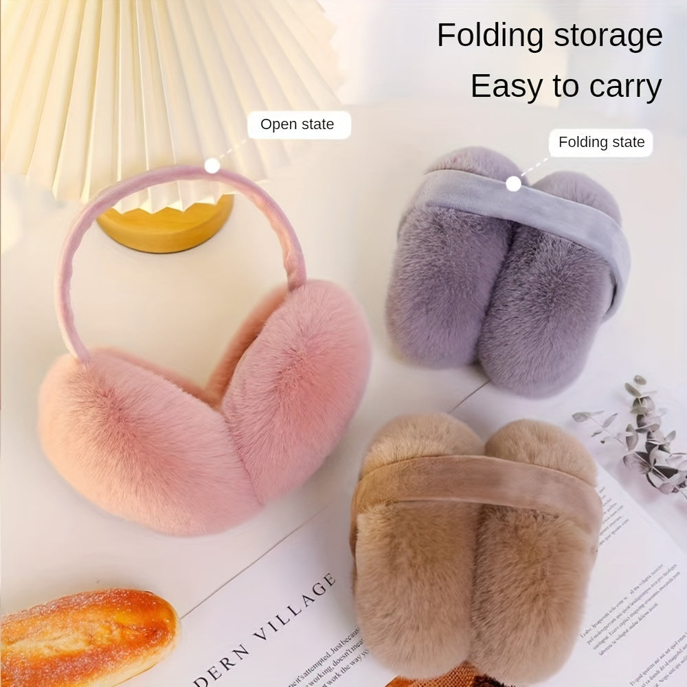 Stay cozy and stylish this winter with our Women's Foldable Knit Cashmere Earmuffs. Crafted with faux fur for warmth and comfort, these earmuffs are perfect for outdoor activities. The stretchable plush design hugs your ears, keeping them