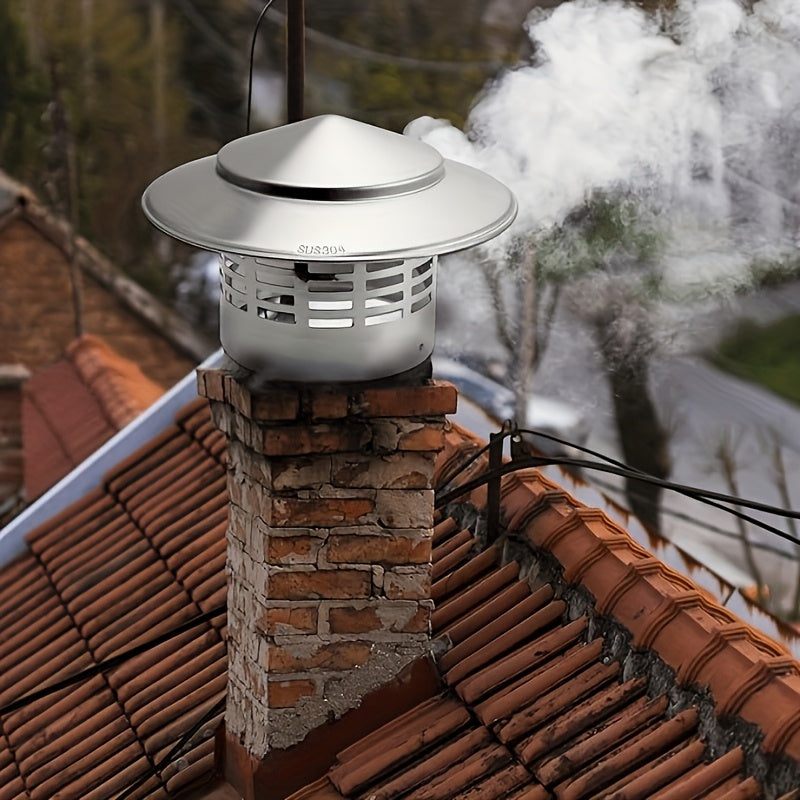 The perfect gift for homeowners: a durable 304 stainless steel chimney cap designed to withstand the elements. This ventilated exterior vent cover features a rainproof louvered design to keep out moisture while allowing fresh air to flow through. Ideal