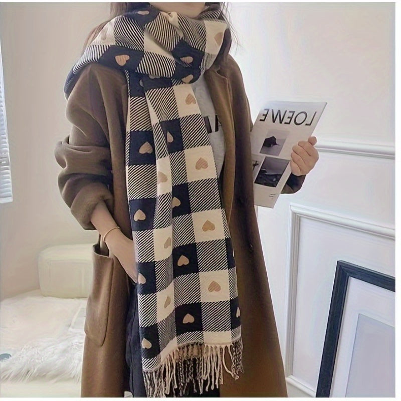 Winter Scarf Celebrating the Season: Made with a plush polyester blend, this stylish accessory exudes sophistication. Designed to keep you warm and protected from the wind and snow, it also adds a decorative touch to any outfit.