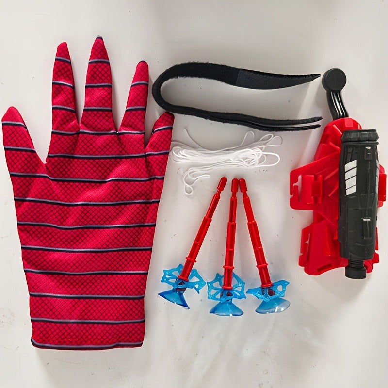 Red Spider Gloves with Soft Bullet Launcher Spider-Web Shooter Toy