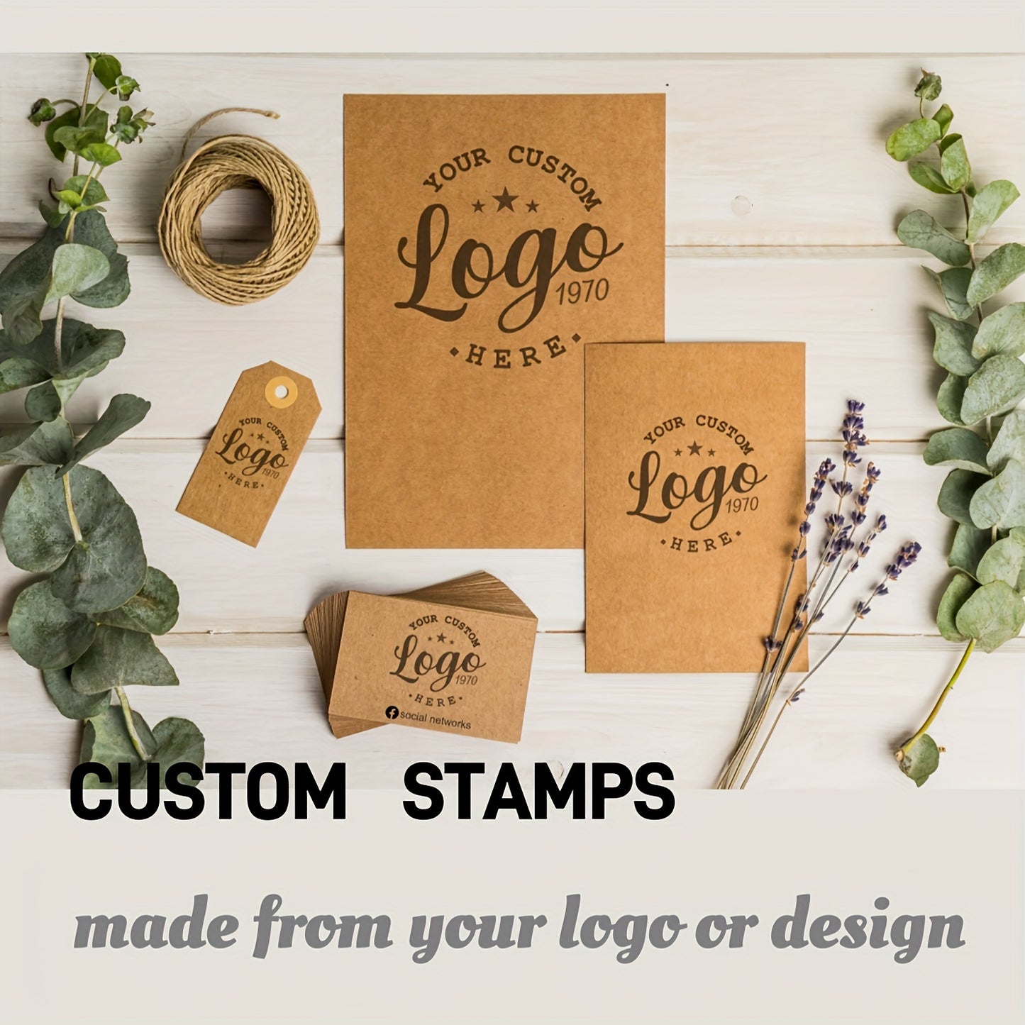 Large personalized stamp for small businesses and offices, available in multiple languages and square shape. Made of PE material and suitable for office use.