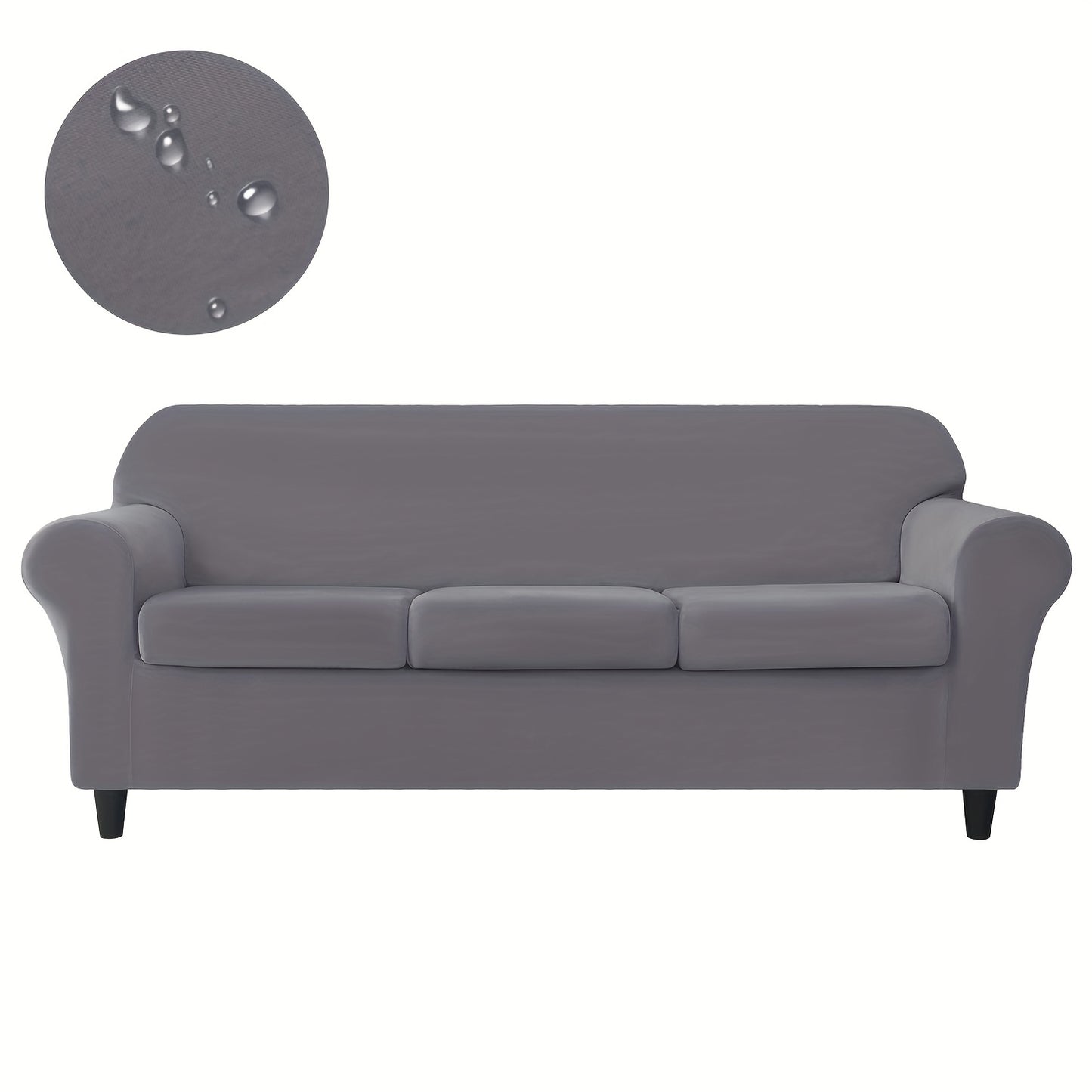 Set of cool and water-proof sofa covers with cushions, seating up to 3.