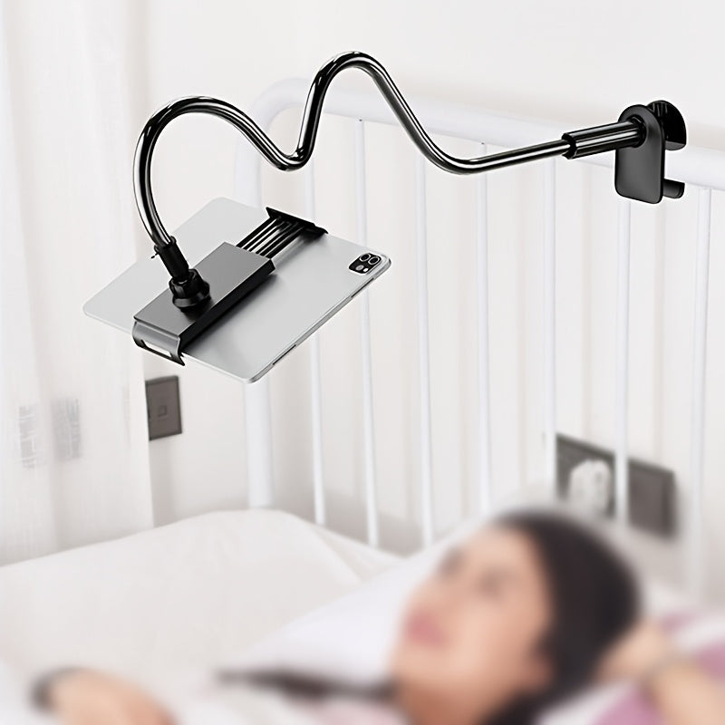 Best-selling universal tablet phone holder, adjustable, rotating stand in black and white.