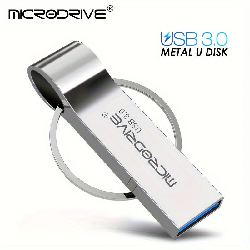 High Speed USB 3.0 Metal Pen Drive with Ring Clasp Pattern - Store your files securely!