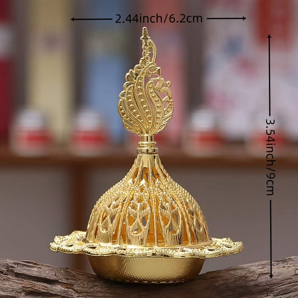 Golden Incense Burner - Perfect for home decor or as a gift for holidays, birthdays, or Eid Al-Adha. Suitable for men and women.