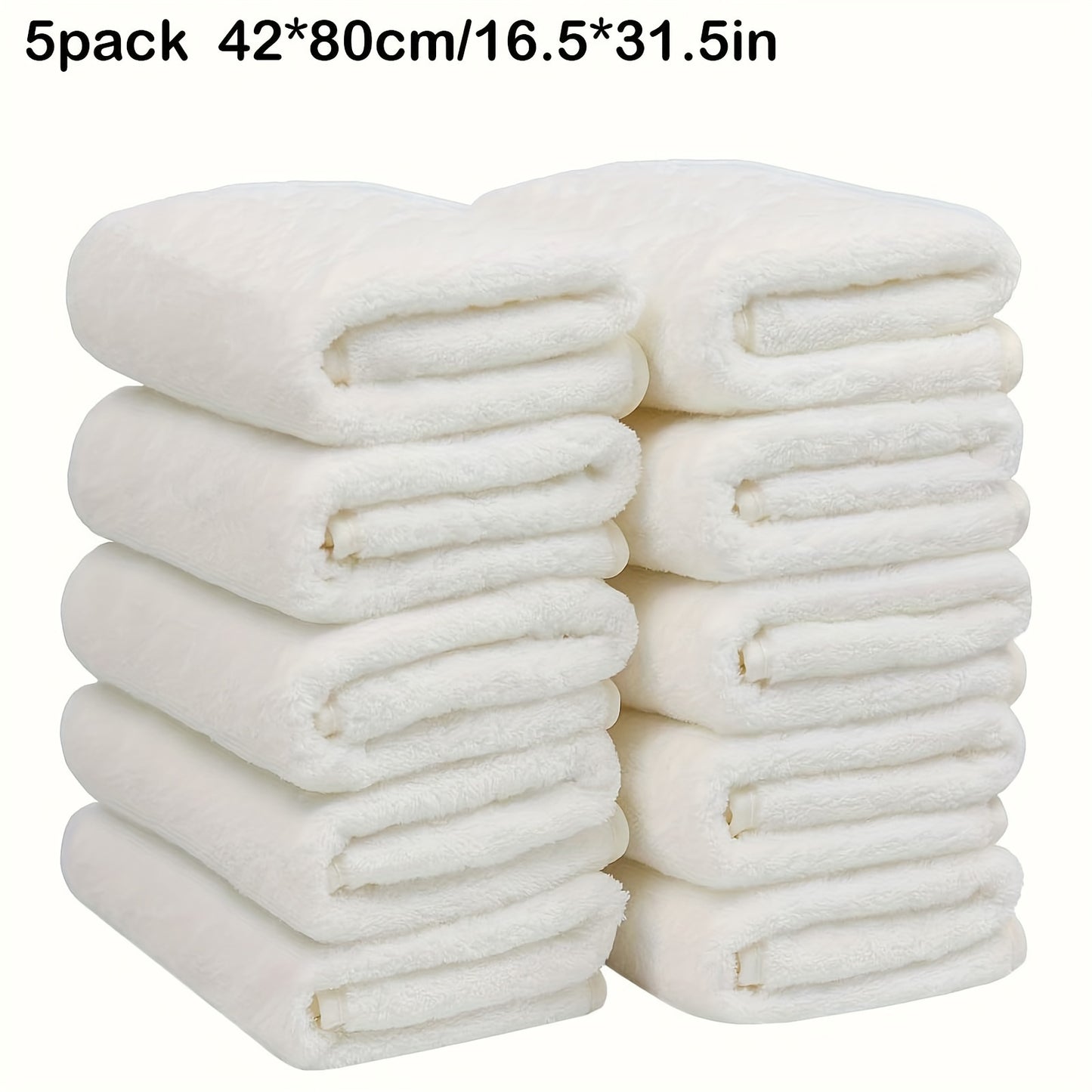 Large 42*80cm Coral Fleece Face Towel 5/10-Pack, 350g/m² Square Density