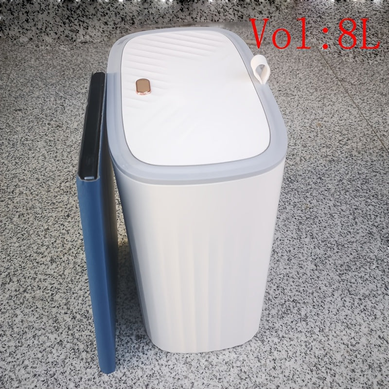 LuxeSpace trash can with odor-sealing function and high capacity, made of durable PP material, suitable for bathroom, living room, and kitchen.