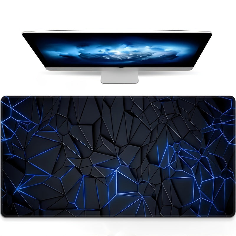 Large blue 3D textured mouse pad for gaming and office use, with a waterproof, non-slip rubber base. Perfect for keyboard and laptop, PC and learning accessories.