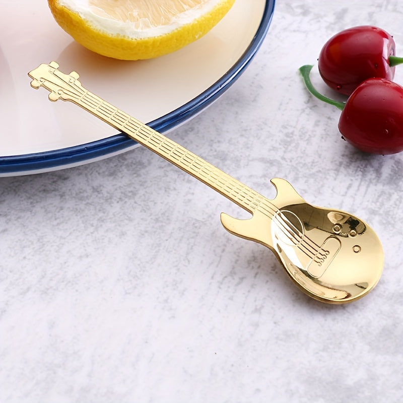 Celebrate Eid with our adorable set of 7 colorful guitar spoons made from high-quality 304 stainless steel. These creative and fun tableware pieces are perfect for stirring your coffee, enjoying a scoop of ice cream, or indulging in some candy. Ideal for