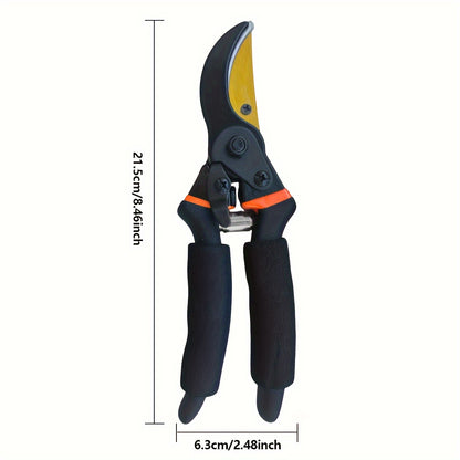 1 шт. Утолщенные ножницы для веток из стали SK5 для мощной обрезки грубых веток. Современный стиль с лезвиями из углеродной стали для удобного захвата и долговечности, идеально подходит для домашнего сада и флористики.