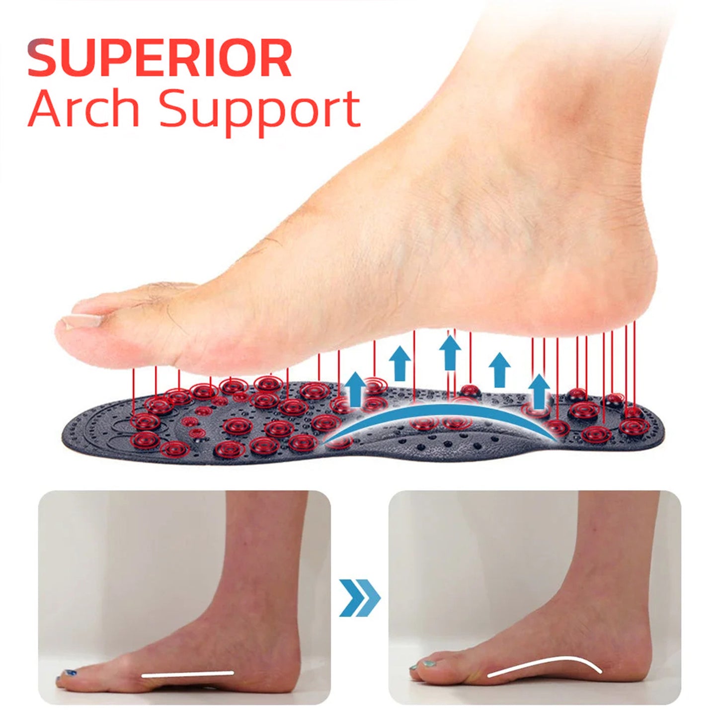 Houkea Foot Arch Insoles Vein Repair Body Care Body Shaping Slimming Non-slip Wear-resistant Arch Support Insoles