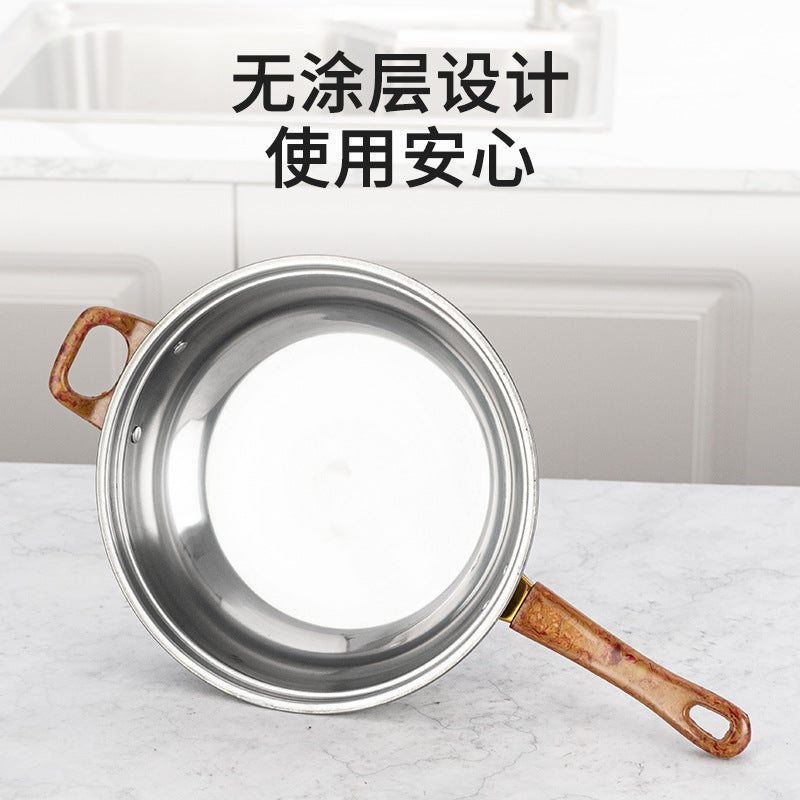 Cross Border Stainless Steel Cookware suit Gold 12PCS Cookware Gift Frying Pan Soup Pot Milk Pot Combination Pot suit