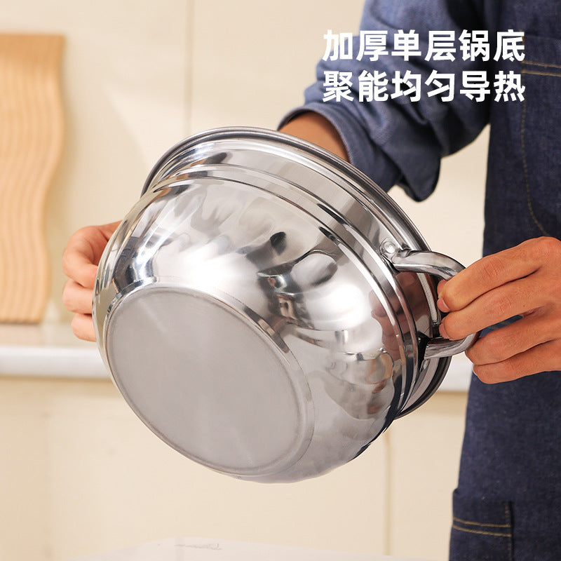 Cross-border supply stainless steel soup pot eight-piece pot suit gift kitchen pot household small pot set wholesale