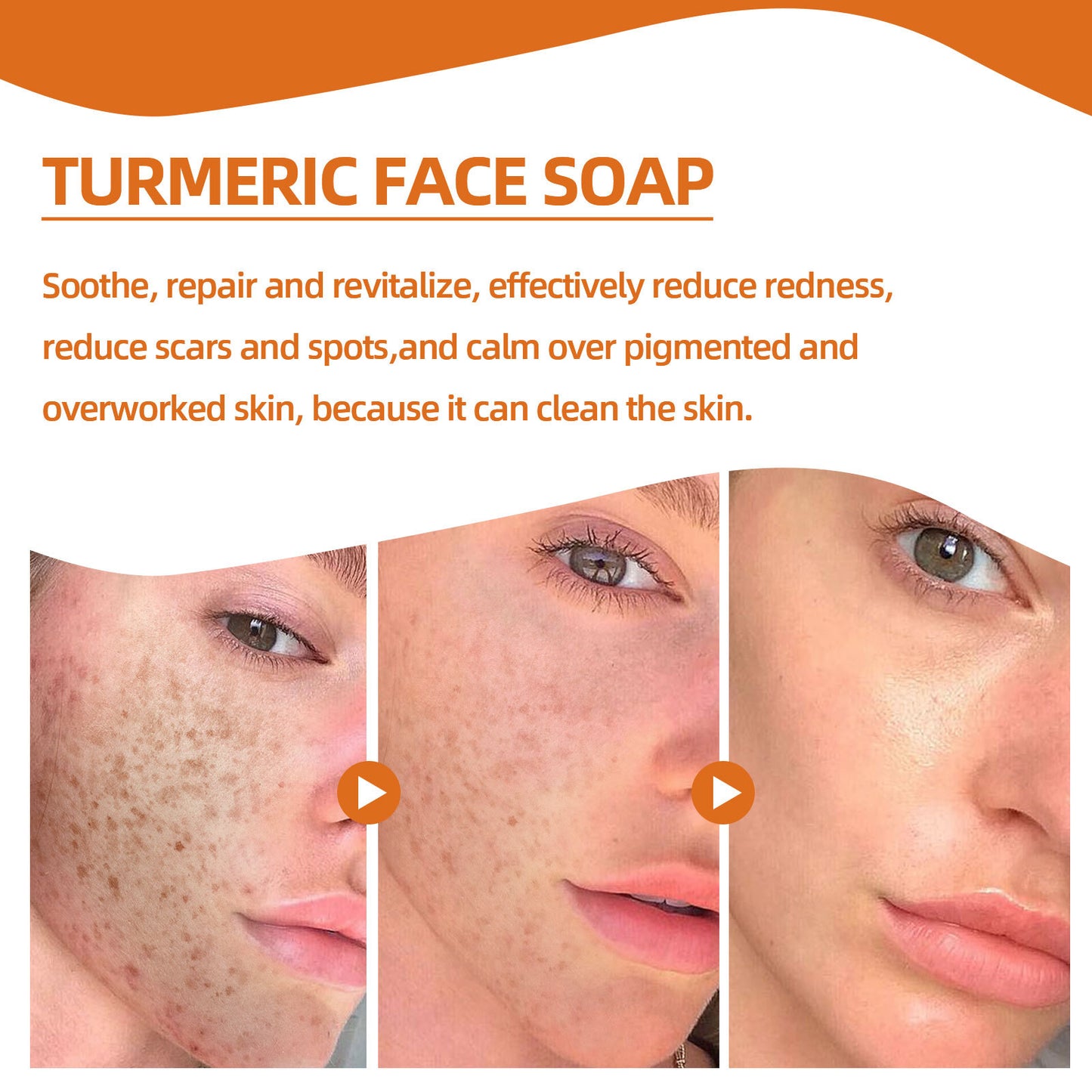 West & Month Turmeric Face Cleansing Soap Facial Fade Spot Repair Soft Skin Facial Cleansing Soap