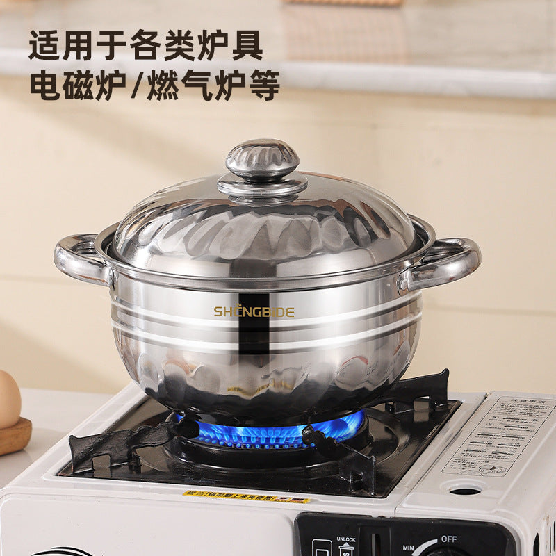 Cross-border supply stainless steel soup pot eight-piece pot suit gift kitchen pot household small pot set wholesale