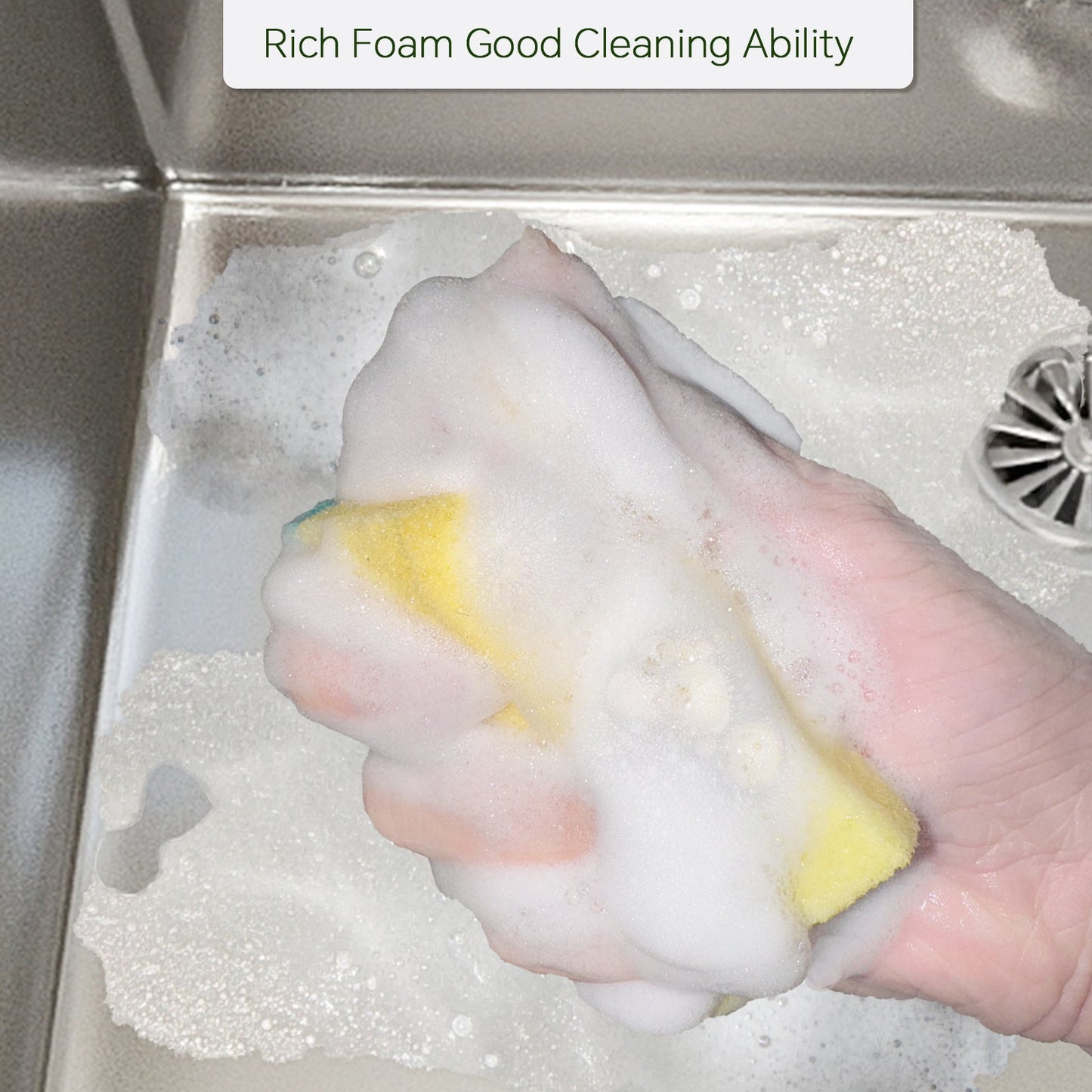 This premium double-sided cleaning sponge is designed for maximum effectiveness. With one side soft and absorbent, perfect for wiping smooth surfaces or soaking up moisture, and the other side featuring strong friction to tackle even the toughest stains